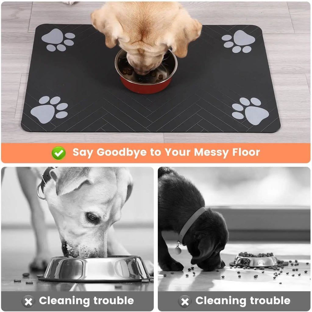 QuickClean Pet Bowl Feeding Mat
