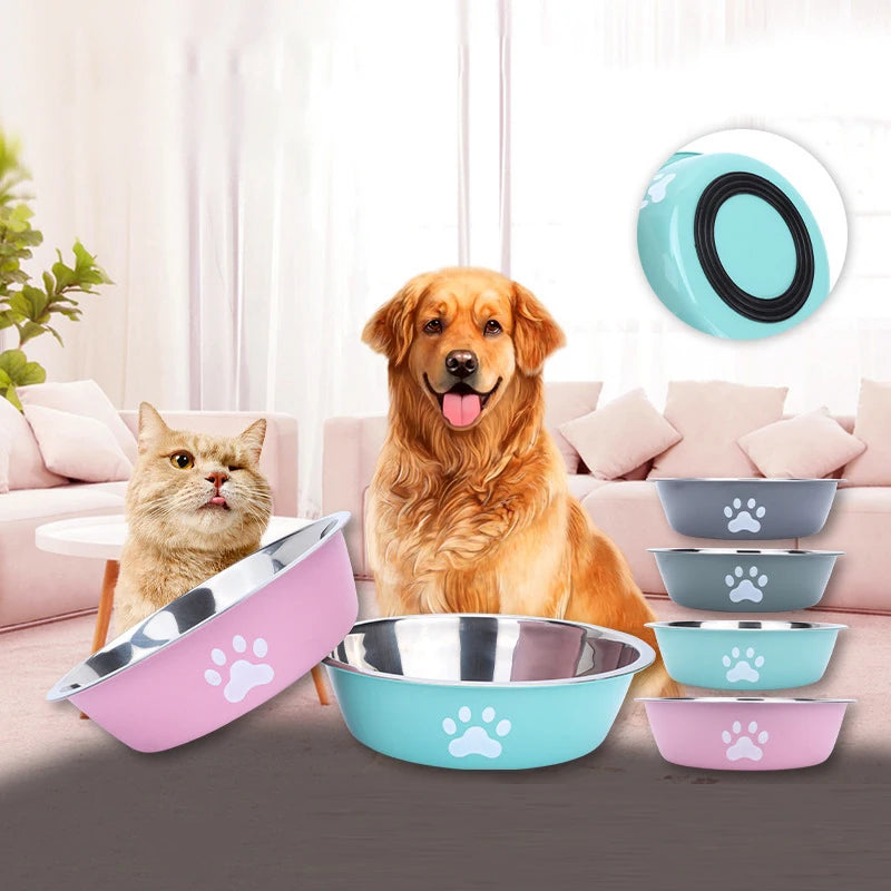 Non-Slip Stainless Steel Dog & Cat Bowl